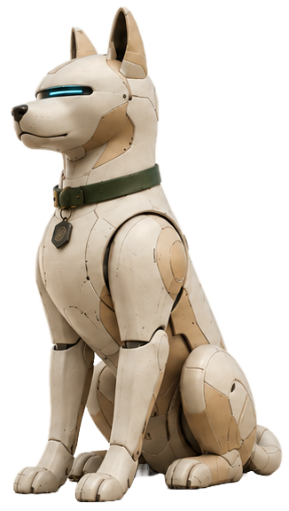 GuardPuppy mascot, sitting on watch